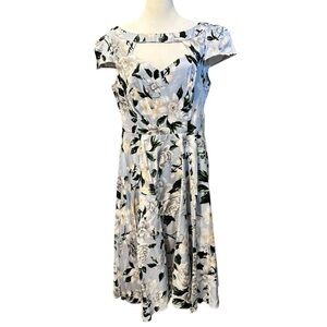 BELLE POGUE Retro Full Skirt Floral Dress Cut Out Neckline New withTags Size XL
